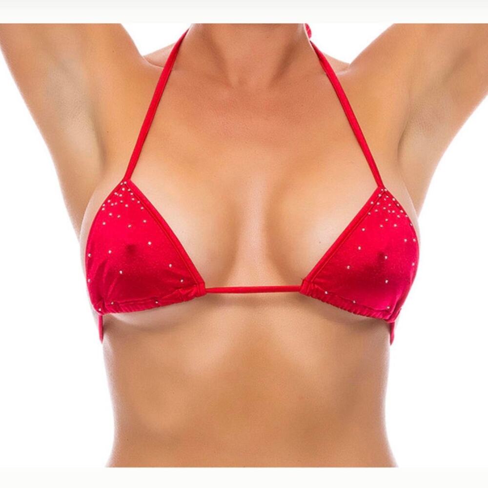 BodyZone Rhinestone Micro Triangle Bikini Top and Thong